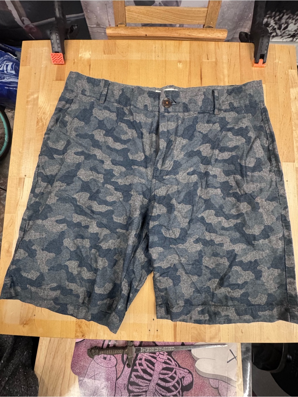 Men's Blue Camo Stretch Chino Shorts